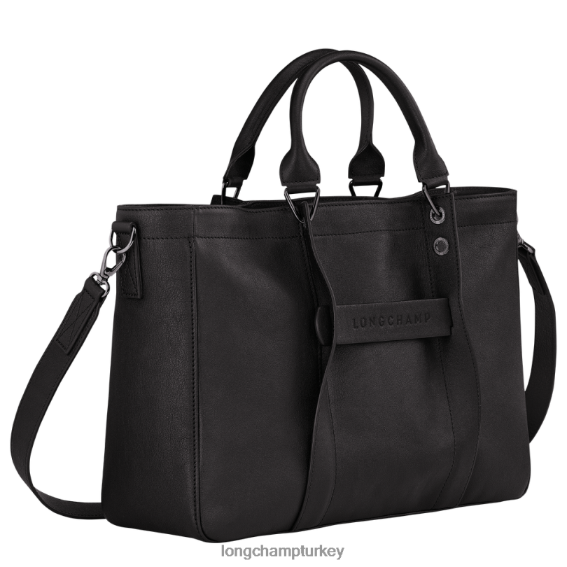 Longchamp çanta siyah kadınlar 3d çanta NJPBL181