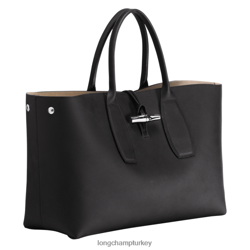 Longchamp çanta siyah kadınlar Roseau çanta NJPBL109
