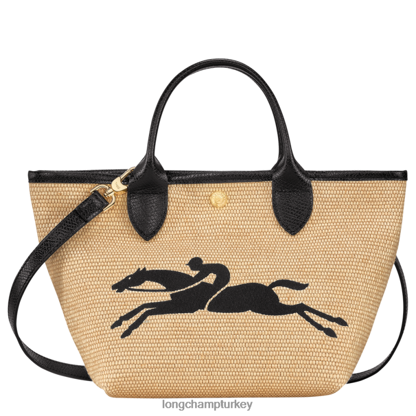 Longchamp çanta siyah kadınlar le panier pliage sepet çantası NJPBL28