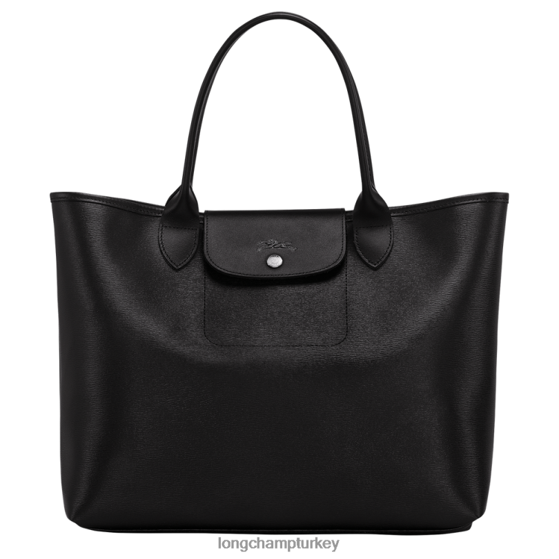 Longchamp çanta siyah kadınlar le pliage şehir çantası NJPBL83