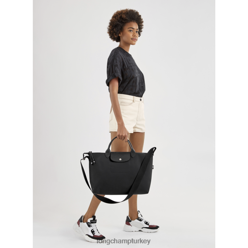Longchamp çanta siyah kadınlar le pliage enerji çantası NJPBL79
