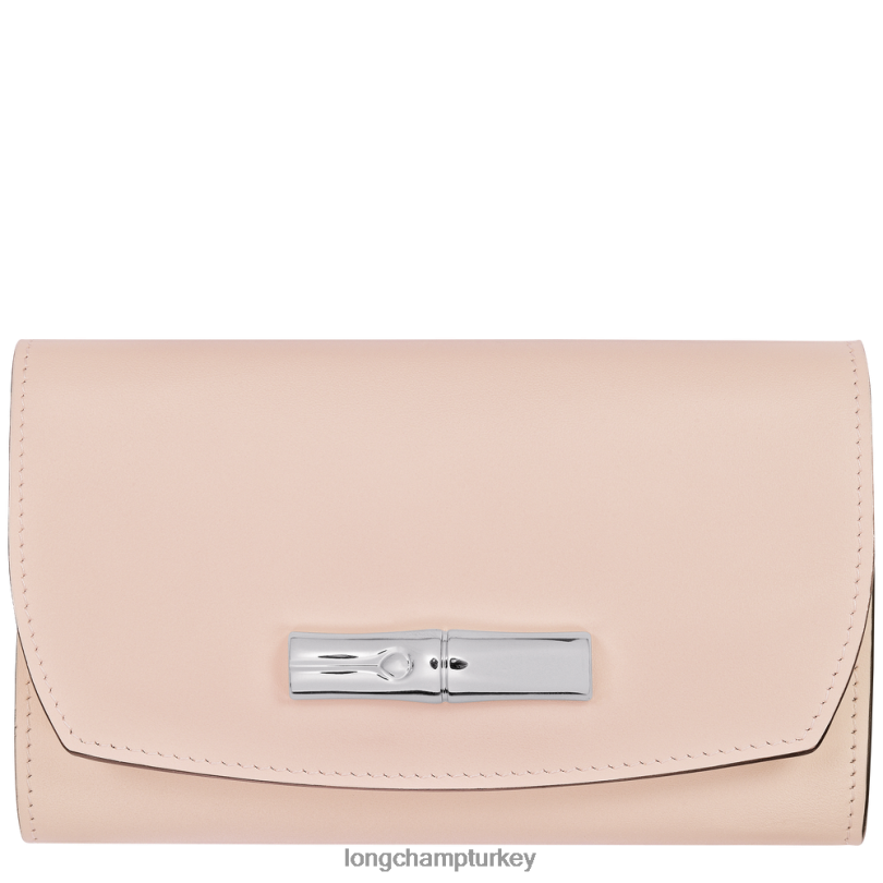 Longchamp deri ürünleri açık pembe kadınlar Roseau cüzdan NJPBL564