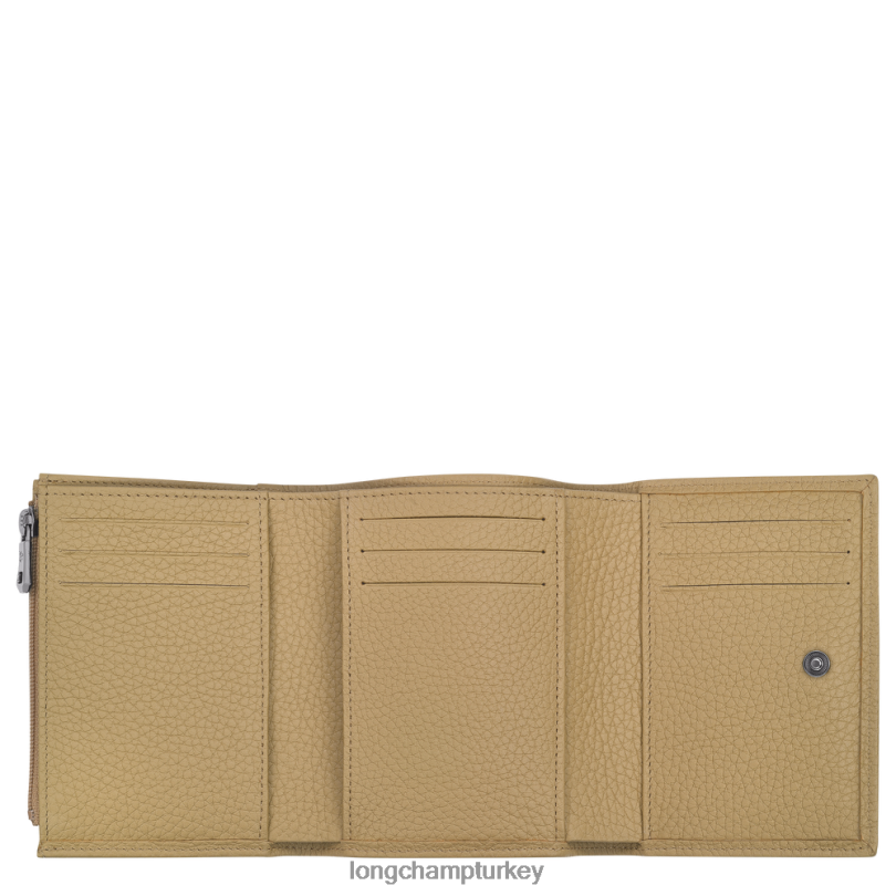 Longchamp deri ürünleri bej kadınlar roseau essential cüzdan NJPBL572
