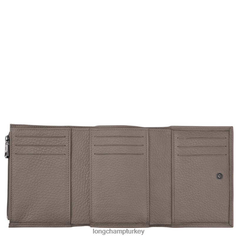 Longchamp deri ürünleri gri kadınlar roseau essential cüzdan NJPBL573