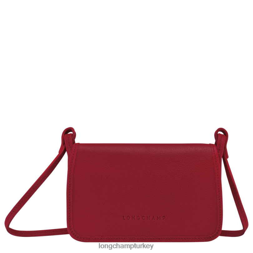 Longchamp deri ürünleri kırmızı kadınlar le foulonne zincirli cüzdan NJPBL330