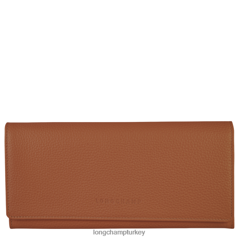 Longchamp deri ürünleri karamel kadınlar le foulonne Continental cüzdanı NJPBL604
