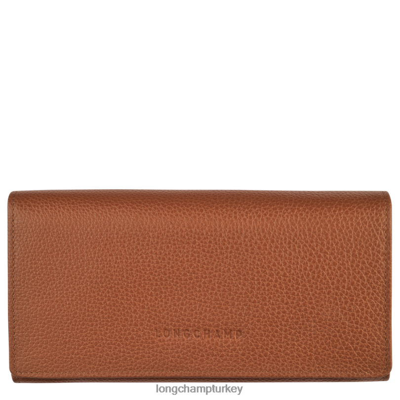Longchamp deri ürünleri karamel kadınlar le foulonne Continental cüzdanı NJPBL610