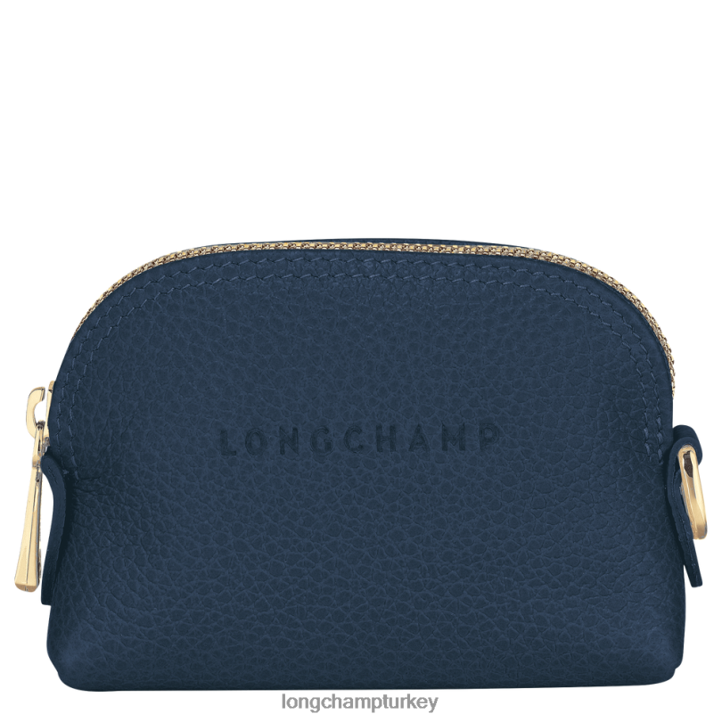 Longchamp deri ürünleri Donanma kadınlar le foulonne bozuk para cüzdanı NJPBL530