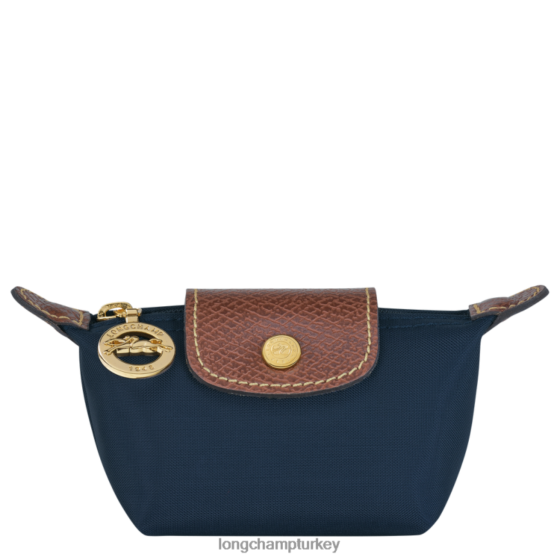 Longchamp deri ürünleri Donanma kadınlar le pliage orijinal bozuk para cüzdanı NJPBL502