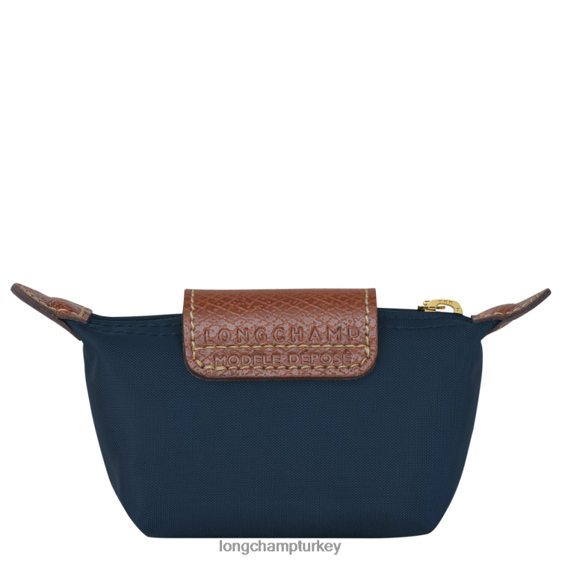 Longchamp deri ürünleri Donanma kadınlar le pliage orijinal bozuk para cüzdanı NJPBL502