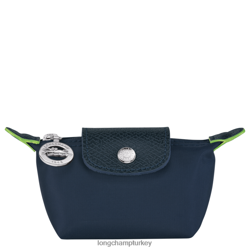 Longchamp deri ürünleri Donanma kadınlar le pliage yeşil bozuk para cüzdanı NJPBL510
