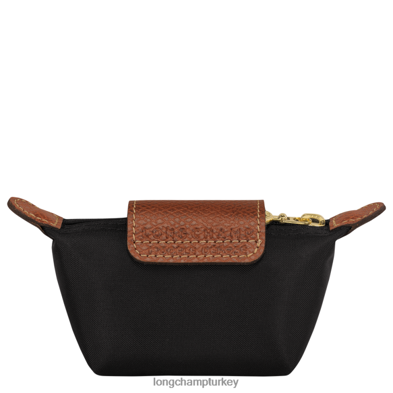 Longchamp deri ürünleri siyah kadınlar le pliage orijinal bozuk para cüzdanı NJPBL499