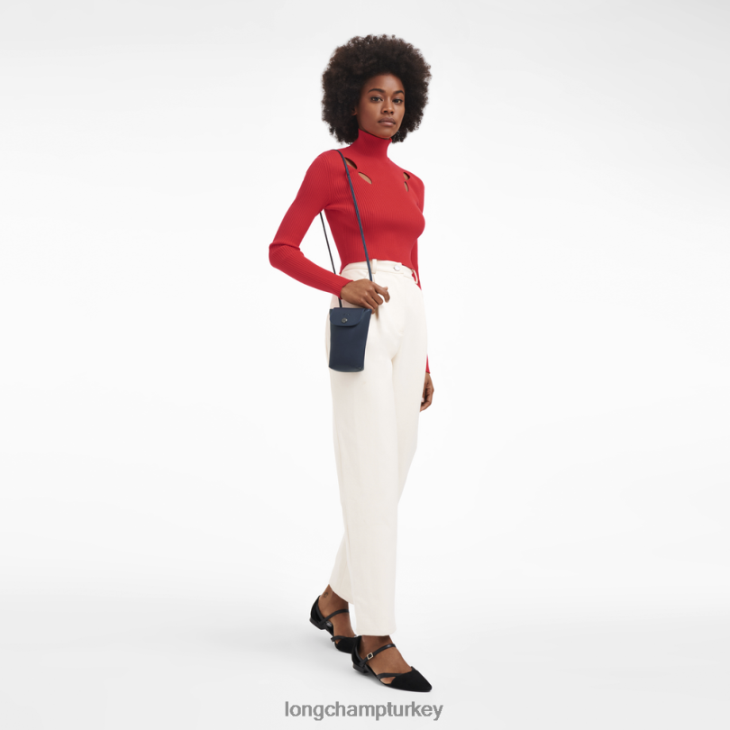 Longchamp deri ürünleri Donanma kadınlar le pliage xtra deri dantelli telefon kılıfı NJPBL720