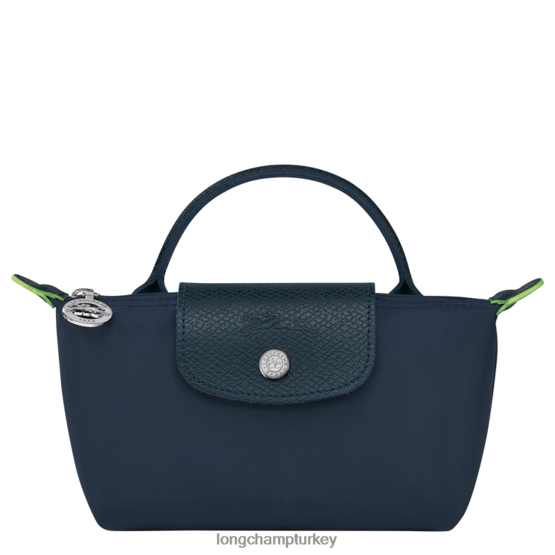 Longchamp deri ürünleri Donanma kadınlar le pliage yeşil saplı kese NJPBL673