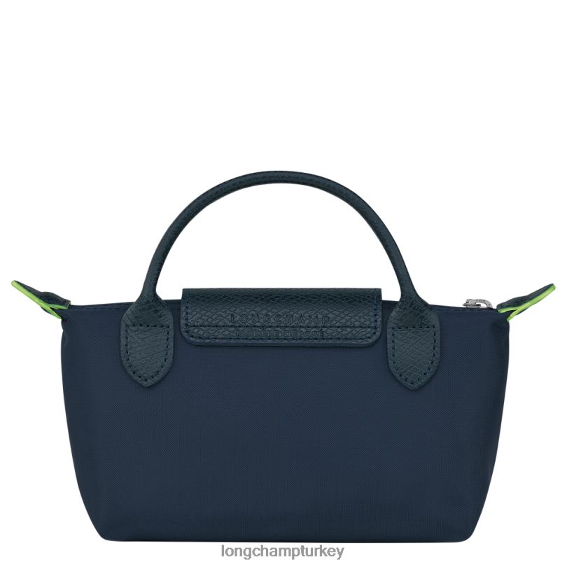 Longchamp deri ürünleri Donanma kadınlar le pliage yeşil saplı kese NJPBL673