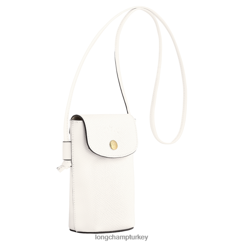 Longchamp deri ürünleri beyaz kadınlar deri dantelli epure telefon kılıfı NJPBL707