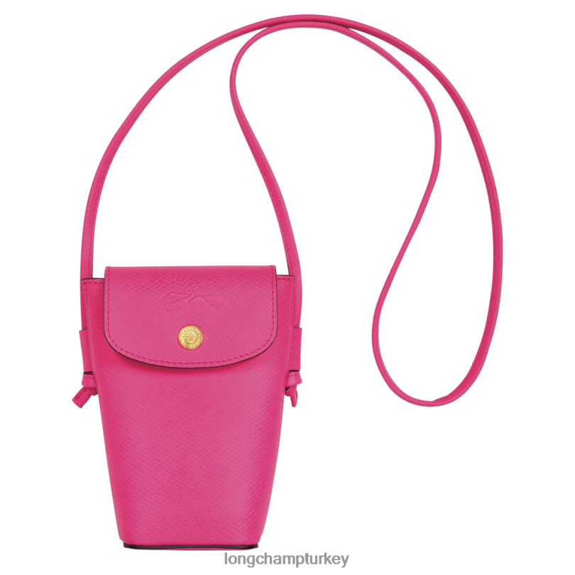 Longchamp deri ürünleri fuşya kadınlar deri dantelli epure telefon kılıfı NJPBL710
