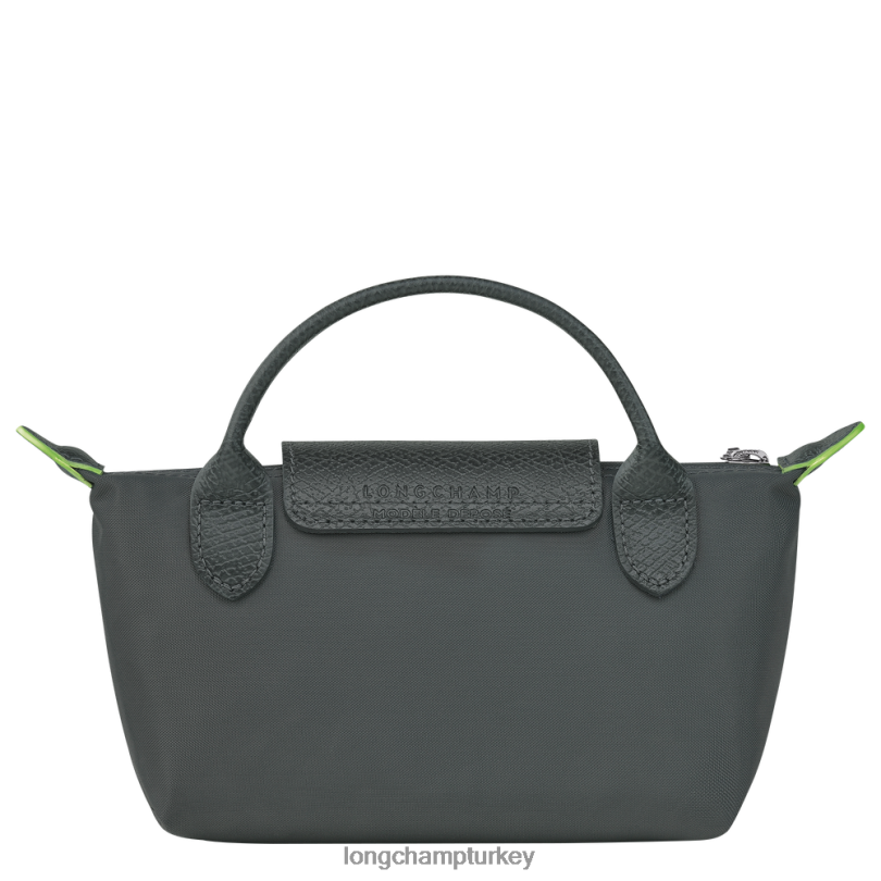 Longchamp deri ürünleri grafit kadınlar le pliage yeşil saplı kese NJPBL672