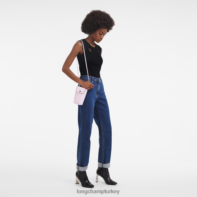 Longchamp deri ürünleri petal pembe kadınlar le pliage xtra deri dantelli telefon kılıfı NJPBL722