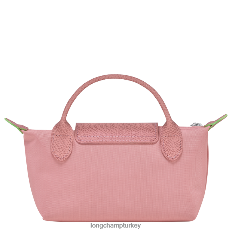 Longchamp deri ürünleri petal pembe kadınlar le pliage yeşil saplı kese NJPBL675