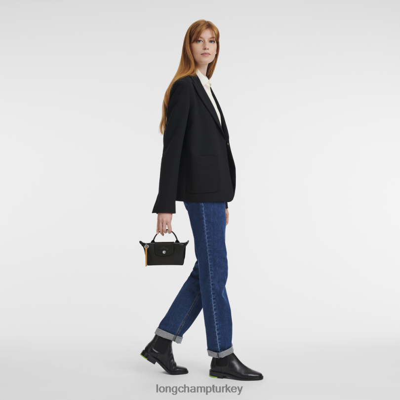Longchamp deri ürünleri siyah kadınlar le pliage city saplı kese NJPBL678