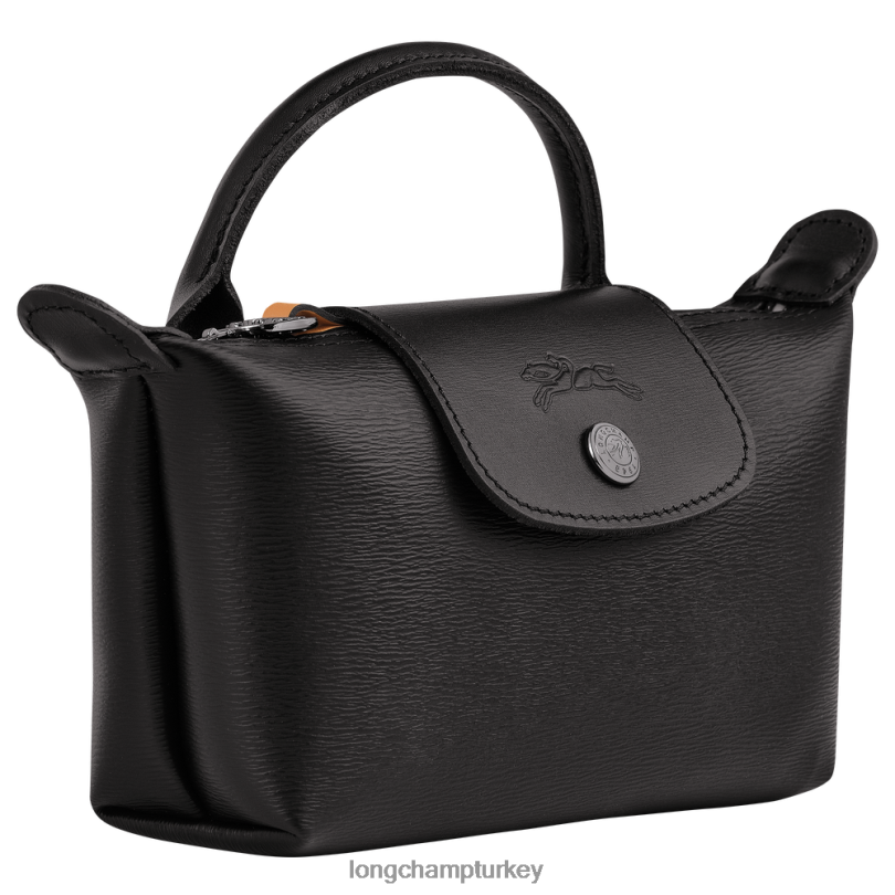 Longchamp deri ürünleri siyah kadınlar le pliage city saplı kese NJPBL678