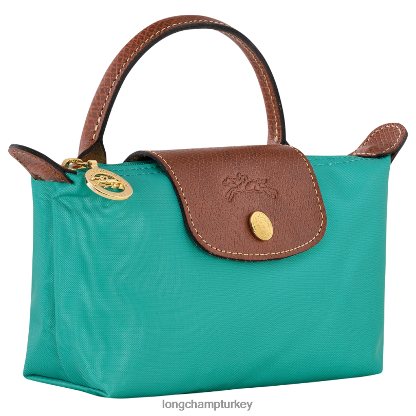 Longchamp deri ürünleri turkuaz kadınlar le pliage orijinal saplı kese NJPBL666