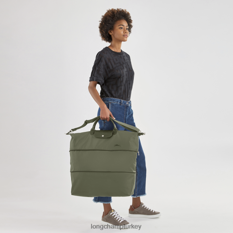 Longchamp çanta orman kadınlar le pliage yeşil seyahat çantası genişletilebilir NJPBL801
