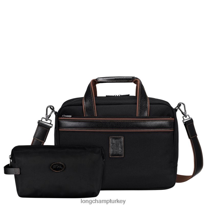 Longchamp çanta siyah kadınlar boxford seyahat çantası NJPBL774