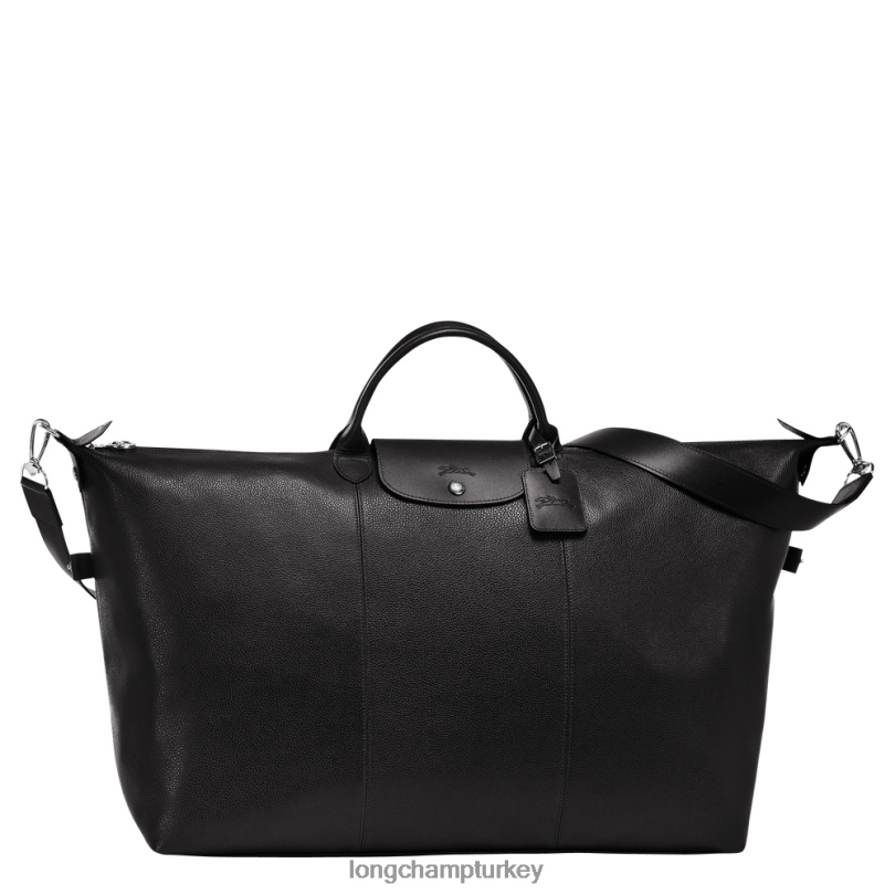 Longchamp çanta siyah kadınlar le foulonne seyahat çantası NJPBL827