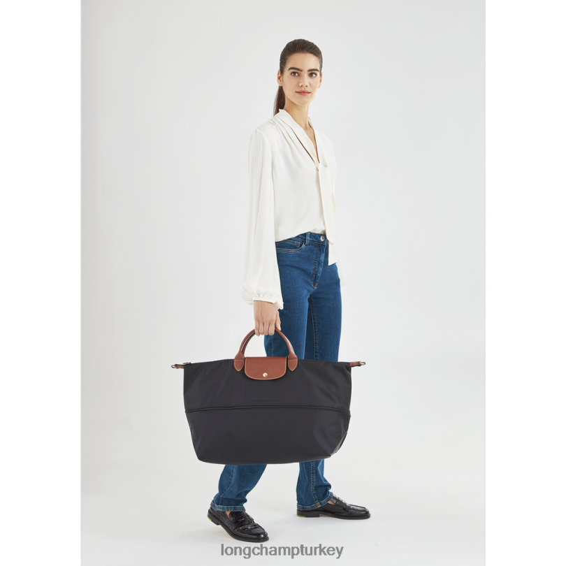 Longchamp çanta siyah kadınlar le pliage orijinal seyahat çantası genişletilebilir NJPBL819