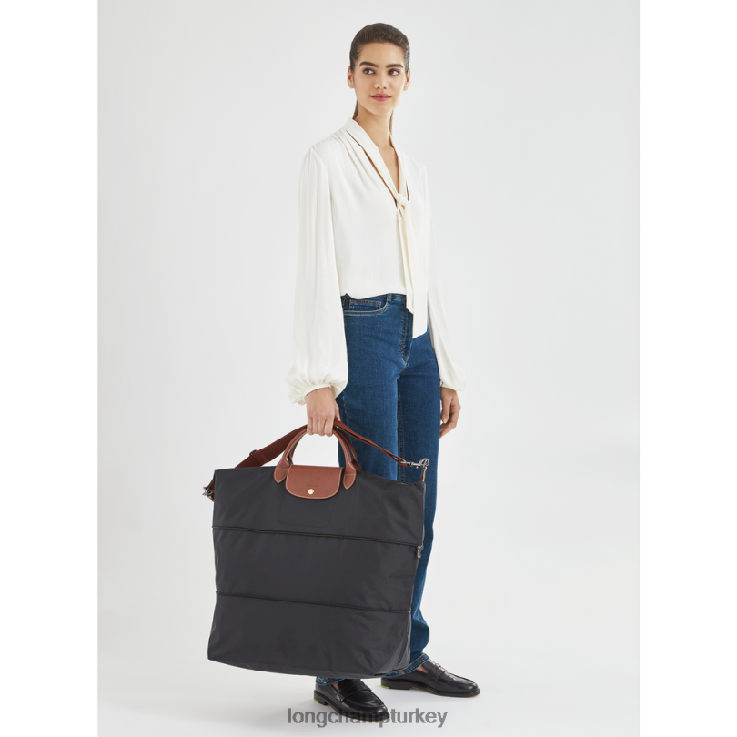 Longchamp çanta siyah kadınlar le pliage orijinal seyahat çantası genişletilebilir NJPBL819